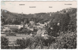 Jonsdorf - S/w Ortsansicht Mit Zittauer Gebirge - Jonsdorf