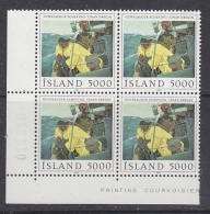 Iceland 1981 Painting / Fishing 1v Bl Of 4 (corner) ** Mnh (29674B) - Unused Stamps