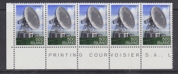 Iceland 1981 Communications Satellite 1v Strip Of 5 (corner) ** Mnh (29677) - Unused Stamps