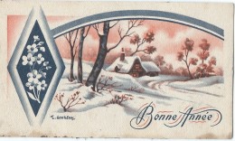 Carte De Voeux/Petit Format / Paysage De Neige /Bonne Année / J Gougeon/Vers 1950       CVE83 - New Year