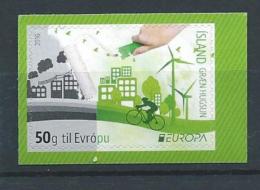 Iceland MNH Vélo Cycling Fiets Fahrrad BICYCLE Europa Cept 2016 Windmill Self Adhesive Stamp Fom Booklet Cyclism Green - Booklets