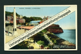 WALES  -  Llandudno  Dual View  Used Vintage Postcard As Scans - Denbighshire