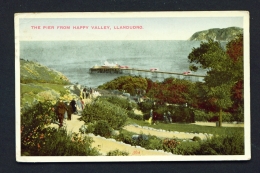 WALES  -  Llandudno  Happy Valley And Pier  Used Vintage Postcard As Scans - Denbighshire