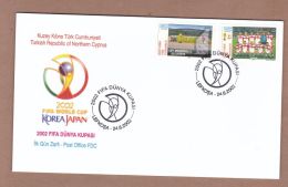 AC - NORTHERN CYPRUS FDC - 2002 FIFA WORLD CUP KOREA JAPAN FOOTBALL - SOCCER LEFKOSA 24 JUNE 2002 - Covers & Documents