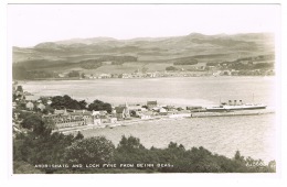 RB 1096 -  Real Photo Postcard - Ardrishaig & Loch Fyne From Beinn Beag - Argyll Scotland - 3 Funnel Steam Ship - Argyllshire