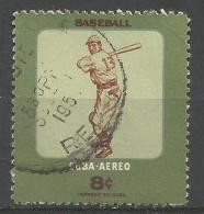 Cuba - 1957 Baseball 8c Used   Sc C158 - Poste Aérienne