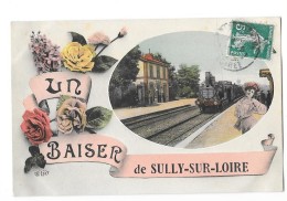 SULLY SUR LOIRE (45) Carte Fantaisie Baiser De Train - Sully Sur Loire