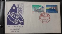 JAPAN 2001 1985 Commemorative Cover Postmark  Post Capsule - Sobres