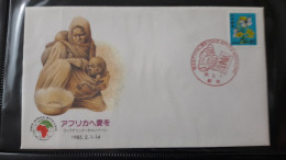 JAPAN 1985 Commemorative Cover Postmark  Save Africa With Lowe - Buste