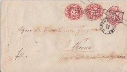 Preussen GS-Umschlag 1 Sgr Zfr.Minr.2x 16 R2 Zerbst Gel. Nach Verona Ansehen !!!!!!!!!!!!! - Postal  Stationery