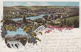 Schaffhausen, Gruss Aus - Farbige Litho - Rheinfall, Generalansicht - Altri & Non Classificati