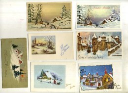 - LOT DE 16 PETITES CARTES BONNE ANNEE . PAYSAGES . - Año Nuevo