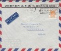 Hong Kong Airmail Par Avion Label JEBSEN & Co., Slogan 'Blood Donor' HO 1953 Cover Brief AABENRAA Denmark 1 $ George VI. - Storia Postale