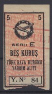 TURQUIE,TURKEI TURKEY TURKISH AERONAUTICAL ASSOCIATION  5 KURUS USED STAMP - Europe