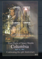 LIBERIA SHEET ESPACE SPACE COLUMBIA COSMONAUTS ASTRONAUTES - Etats-Unis