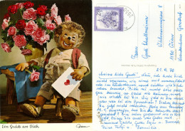 AK Mecki-Karte Nr.345 "Ein Gruß An Dich" Igel Brief Blumen Rosen Hedgehog Riccio Diehl-Film Postkarte Flowers Roses 1976 - Mecki