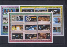 TANZANIA 3 SHEETS SPACE ANNIVERSARY THE FIRST MOON LANDING ESPACE PREMIER PAS SUR LA LUNE ESPACIO - Autres & Non Classés