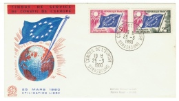 France // Timbres De Service // Conseil De L´Europe // 1960  FDC Y&T 19-21 - Briefe U. Dokumente