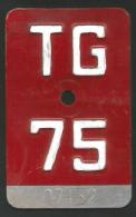 Velonummer Thurgau TG 75 - Nummerplaten