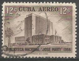 Cuba - 1957 National Library 12c Used   Sc C168 - Poste Aérienne