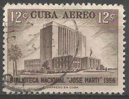 Delcampe - Cuba - 1957 National Library 12c Used   Sc C168 - Luftpost