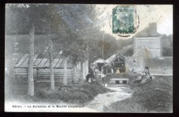 89  Yonne Veron Le Ruisseau Et Le Moulin Coopératif Animée Carte Froissée - Veron