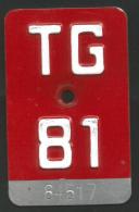 Velonummer Thurgau TG 81 - Plaques D'immatriculation