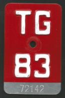 Velonummer Thurgau TG 83 - Kennzeichen & Nummernschilder