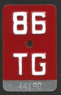 Velonummer Thurgau TG 86 - Placas De Matriculación