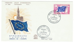 France // Timbres De Service //Conseil De L´Europe //  FDC 1963 Y&T  30 - Cartas & Documentos