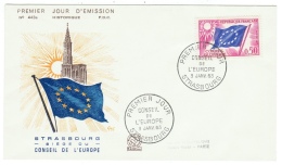 France // Timbres De Service //Conseil De L´Europe //  FDC 1963 Y&T  30 - Cartas & Documentos