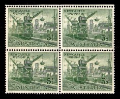 Australia 1947 Newcastle 51/2d Coal Block Of 4 MH - See Notes - Mint Stamps