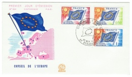 France // Timbres De Service //Conseil De L'Europe //  Y&T 46-47-48  FDC  1975 - Cartas & Documentos