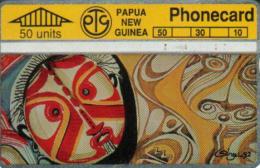 PAPUA NEW GUINEA 50 U NATIVE ART MASKS PNG-026 L & G CODE:301B CV.$15US READ DESCRIPTION !! - Papua Nuova Guinea