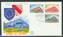 France // Timbres De Service //Conseil De L´Europe //  Y&T 53-54-55  FDC 1977 - Storia Postale