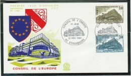 France // Timbres De Service //Conseil De L´Europe //  Y&T 63-64  FDC 1980 - Brieven & Documenten