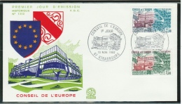 France // Timbres De Service //Conseil De L´Europe //  Y&T 73-74  FDC 1982 - Lettres & Documents