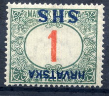 YUGOSLAVIA (SHS) 1918 Hungary Postage Due 1 F.. With Inverted Overprint LHM / *.. Michel Porto 27 - Portomarken