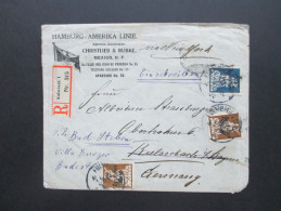 DR 1920 Nr. 123 / 124 MiF. Hamburg - Amerika Linie. Agentes Generales: Christlieb & Rübke. Mexiko D.F. Via New York. - Sonstige & Ohne Zuordnung