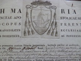 Joseph Maria Lais Attestation Religieuse  Illustrée Relique En Latin  Universis Et Singulis....Cachet Imprimé 1826? - Religión & Esoterismo