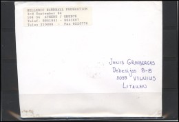 GREECE Postal History Brief Envelope GR 010 Handball Federation - Lettres & Documents