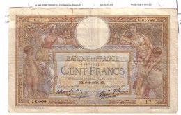 BILLET 100 FRANCS BON ETAT GENERAL 06/04/1939 - 100 F 1908-1939 ''Luc Olivier Merson''