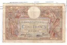 BILLET 100 FRANCS BON ETAT GENERAL 23/12/1937 - 100 F 1908-1939 ''Luc Olivier Merson''