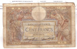 BILLET 100 FRANCS BON ETAT GENERAL 17/05/1934 - 100 F 1908-1939 ''Luc Olivier Merson''