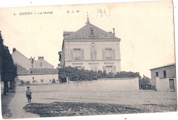 -91- GRIGNY  La Mairie Avec Enfant TTB Pub Louit Au Dos - Grigny