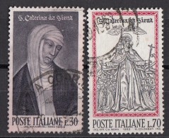 1036 Italia 1962 " S. Caterina Da Siena " Affesco Di A. Vanni - ANONIMO Incisore - Viaggiato Used Full Set Italy - Grabados