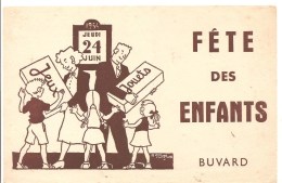 Buvard Jeudi 24 Juin 1954 Fête Des Enfants Jeux Jouets - Bambini