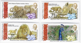 NIUAFO'OU 2016 - Ghandi, Faune Asiatique, Lion, élephant, Rhinoceros Et Paon - 4v Neufs // Mnh - Tonga (1970-...)