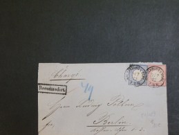 51/029  DEVANT DE LETTRE  RECOMM. + CHARGE  1873 - Lettres & Documents