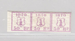 Fiscal Marken BASEL Polizei-Marken 3er-Streifen 1870 50Rp Mit Bogenrand - Steuermarken